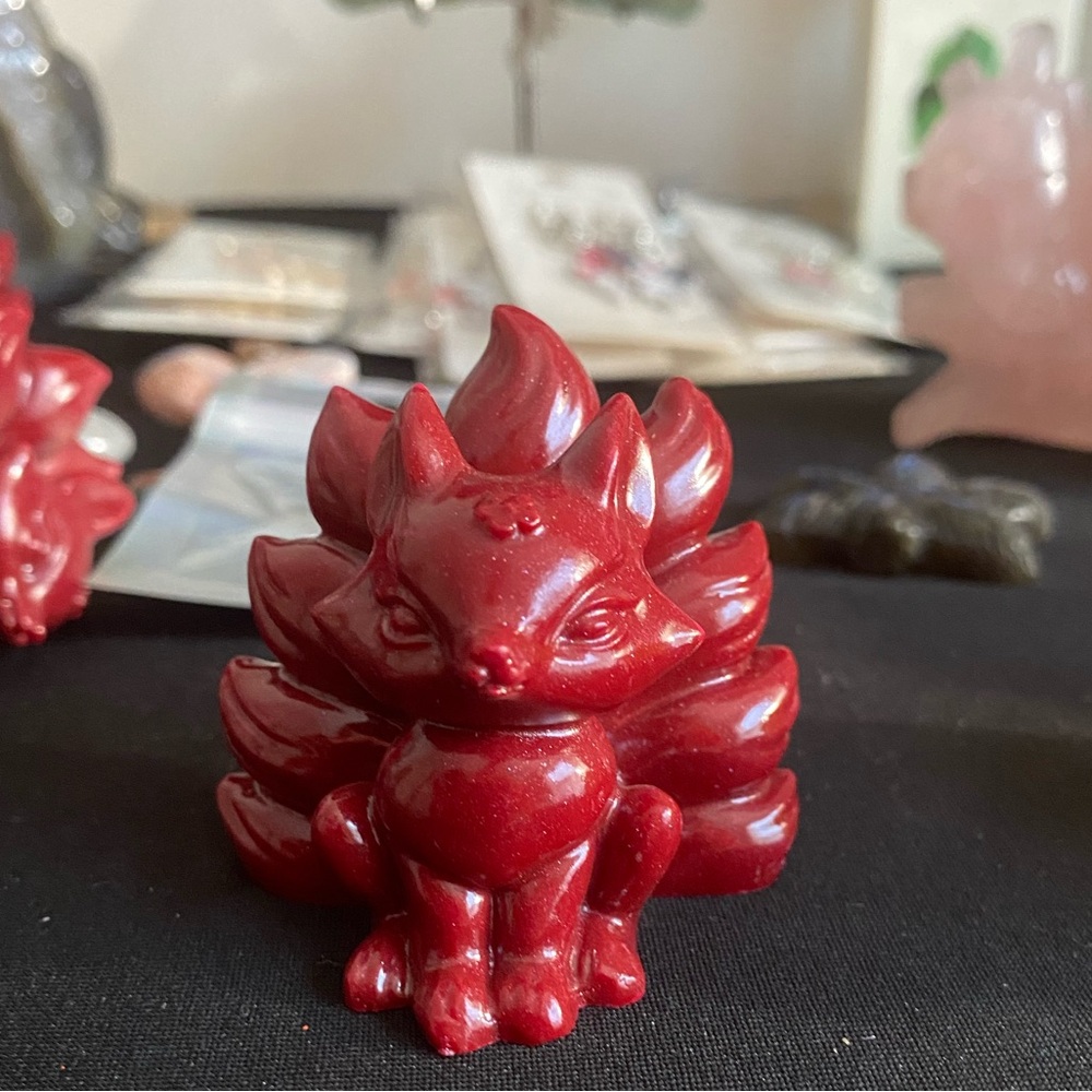 Red Nine-Tailed Fox Figurine